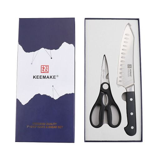 2Pcs Chef Knife Set Stainless Steel Kitchen Shears Scissor Cutlery Slicing Gift 2Pcs Chef Knife Set Stainless Steel Kitchen Shears Scissor Cutlery Slicing Gift