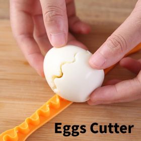 2pcs Egg Cutter; Fancy Cut Egg Cooked Eggs Cutter; Lace Egg Slicer; Carving Lace Cutting Wire Egg Cutter; Kitchen Accessories - 2pcs-set