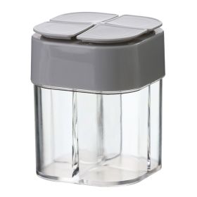 Four-in-one Sauce Sub-bottling; Creative Outdoor Barbecue Portable Transparent Seasoning Box - Grey