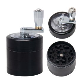 1pc Hand Crank Spice Grinder; Nut And Hard Spice Grinder For Nutmeg Ginger Rock Salt And Peppercorn - Black