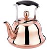 Rose Gold Stainless Steel Kettle; Streamlined Spout; Anti-scalding Handle; tea Kettle for Stove Top Whistling (Size : 4L) - 6L