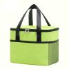 1pc Thicker Portable Thermal Ice Bag; Oxford Handle Lunch Box Bag; Outdoor Lunch Bag - Green