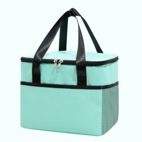 1pc Thicker Portable Thermal Ice Bag; Oxford Handle Lunch Box Bag; Outdoor Lunch Bag - Sky Blue