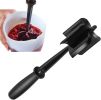 i Kito Ground Meat Chopper Utensil; Plastic Beef Hamburger Tool; Potato Masher Black - black