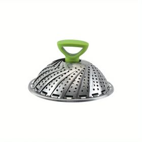 1pc; Foldable Steamer Rack; Stainless Steel Steamer Basket; Folding Steamer Insert For Veggie; Fish; Seafood; Bun; And More; Kitchen Gadgets; Kitchen