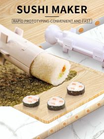 Quick Sushi Maker Roller Rice Mold Vegetable Meat Rolling Gadgets DIY Sushi Device Making Machine Kitchen Ware - black