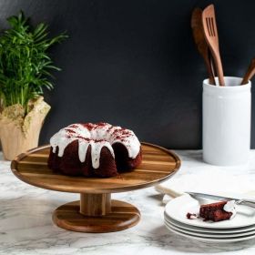 Better Homes & Gardens Acacia Wood Round Cake Stand - Better Homes & Gardens