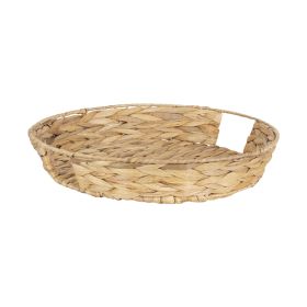 Better Homes & Gardens 16" Tan Round Water Hyacinth Woven Tray - Better Homes & Gardens