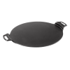 Cast Iron Seasoned Pizza Pan - black.