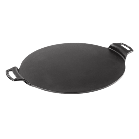 Cast Iron Seasoned Pizza Pan - black.