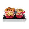 Compact Glasstop Warming Tray with Adjustable Temperature Control, Mini 15x12 inch, Black - Black