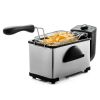 New Electric Deep Fryer 2 Liter Capacity, 1500 Watt Lid with Viewing Window, Silver - Silver