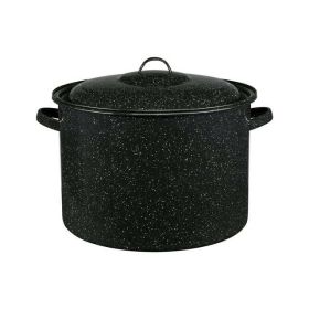 21-Quart Stock Pot with Lid - black