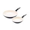 2PK (8" and 11") Ceramic Nonstick Breakfast Set Black - Black