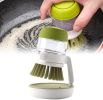 Dish Scrubber Brush with Handle, 3 Pack Kitchen Scrub Brush for Dishes, Sink Cleaning Brush for Bowl Pot Pan Vegetables - Green