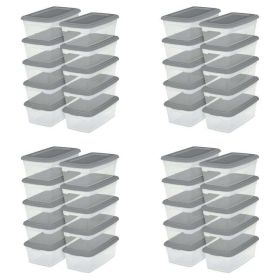 6 Qt. Storage Box Plastic, Titanium, Set of 40 - Silver