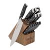 Pioneer Signature 14-Piece Stainless Steel Knife Block Set, Black - black