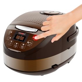 5 Core Asian Rice Cooker ‚Ä¢ Large Rice Maker ‚Ä¢ w 15 Preset ‚Ä¢ Large Touch Screen ‚Ä¢ Nonstick Inner Pot ‚Ä¢ 21 Cups Capacity - RC 0502 - Brown