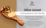 Original Olive Wood Cutting Board with Handle - Default Title