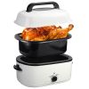 Kitchen White 20 QT Stainless Steel Chicken Electric Turkey Roaster With See-through Lid - as Pic