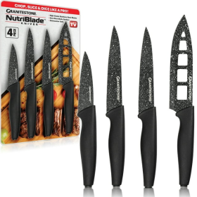 Nutriblade Knife Set Kitchen Nonstick Knives Set Dishwasher Safe New 4Pcs - NUTRI BLADE