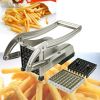 Stainless Steel French Fries and Vegetable Cutter with 2 Different Blades - Silver