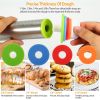 Dough Rolling Pin Dough Roller Stainless Steel Rolling Pins with 4 Removable Adjustable Thickness Rings and Rolling Mat - black