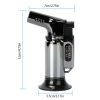 Culinary Butane Torch Lighter Refillable Blow Torch Adjustable Flame Kitchen Cooking BBQ Torch (Gas Not Included) - black