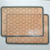 2-pack of non-stick silicone baking mats with macaron cookie template for easy and reliable baking  - 2pcs