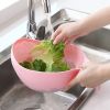 1pc Rice Washer Quinoa Strainer Cleaning Veggie Fruit Wash Sifter Kitchen Tools With Handle - Green - L