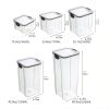 1pc 15.5oz/23.6oz/32.1oz/43.9oz/60.8oz Food Storage Container With Lid; Clear Plastic Kitchen And Pantry Organization Canisters - 460ml