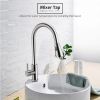 Kitchen Faucets Single Handle Kitchen Sink Faucet Brushed Nickel Stainless Steel Pulldown Head Faucet - Silver