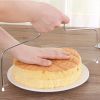 Adjustable Cake Dough Wire Slicer, Food Grade Stainless Steel Bread Cutter Leveler Cutting Pastry Trimmer Slicing Tool - Silver