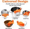 Kitchen Snap N Strain Pot Strainer and Pasta Strainer - Adjustable Silicone Clip On Strainer for Pots, Pans, and Bowls - Gray - orange