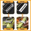 Kitchen Vegetable Peeler Stainless Steel Melon Planer Double-Head Peeler Household Multiple-Function Fruit And Vegetable Peeler - 2 in 1