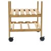 Kitchen Storage Cart with Wine Rack, 15.25Wx15.25Dx31.5H - Brown