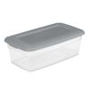 6 Qt. Storage Box Plastic, Titanium, Set of 40 - Silver