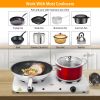 2000W Double Electric Burner Portable Dual Counter Stove Countertop Hot Plate Kitchen Cooker Stove with 5 Gear Temperature Control - US