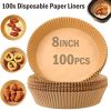 100pcs Air Fryer Liners Disposable Paper Liner For Roasting Microwave - Paper