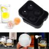 1pc 4 Skull Silicone Ice Ball Trays Summer Ice Cube Mold Silicone Mold Halloween Skull Ice Mold - Black - Skull