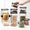 1pc 15.5oz/23.6oz/32.1oz/43.9oz/60.8oz Food Storage Container With Lid; Clear Plastic Kitchen And Pantry Organization Canisters - 460ml