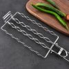 1pc Sausage Grill Net BBQ Tools 304 Stainless Steel Corn Grill Removable Folding Portable Grill Net Clip; Household Barbecue Tool; Kitchen Utensils -