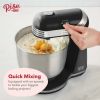 Stand Mixer, 6 Speed, with Mixing Bowl, Dough Hooks, Beaters, Recipes, Black, 3 Qt - Black