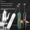 Handheld Electric Milk Frother Egg Beater Maker Kitchen Drink Foamer Mixer Coffee Creamer Whisk Frothy Stirring Tools - White