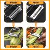 Kitchen Vegetable Peeler Stainless Steel Melon Planer Double-Head Peeler Household Multiple-Function Fruit And Vegetable Peeler - 4 in 1