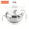 1pc Tempura Deep Fry Pot, Thickened 304 Stainless Steel Tempura Fryer With Thermometer, Japanese Style Tempura Fryer Pan - 3.4L