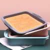 1pc Square Silicone Cake Pan Wave Pattern Toast Bread Baking Pan Easy To Wash High Temperature Resistant Oven Silicone Cake Mold - Pink