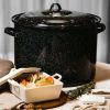 21-Quart Stock Pot with Lid - black