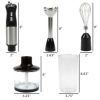 Immersion Blender 4-In-1 6 Speed Hand Mixer - Silver