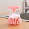 Cleaning Brush; A Multi-functional Brush That Automatically Adds Detergent; Used For Washing Dishes; Brushing Pots; And Brushing Basins - Purple